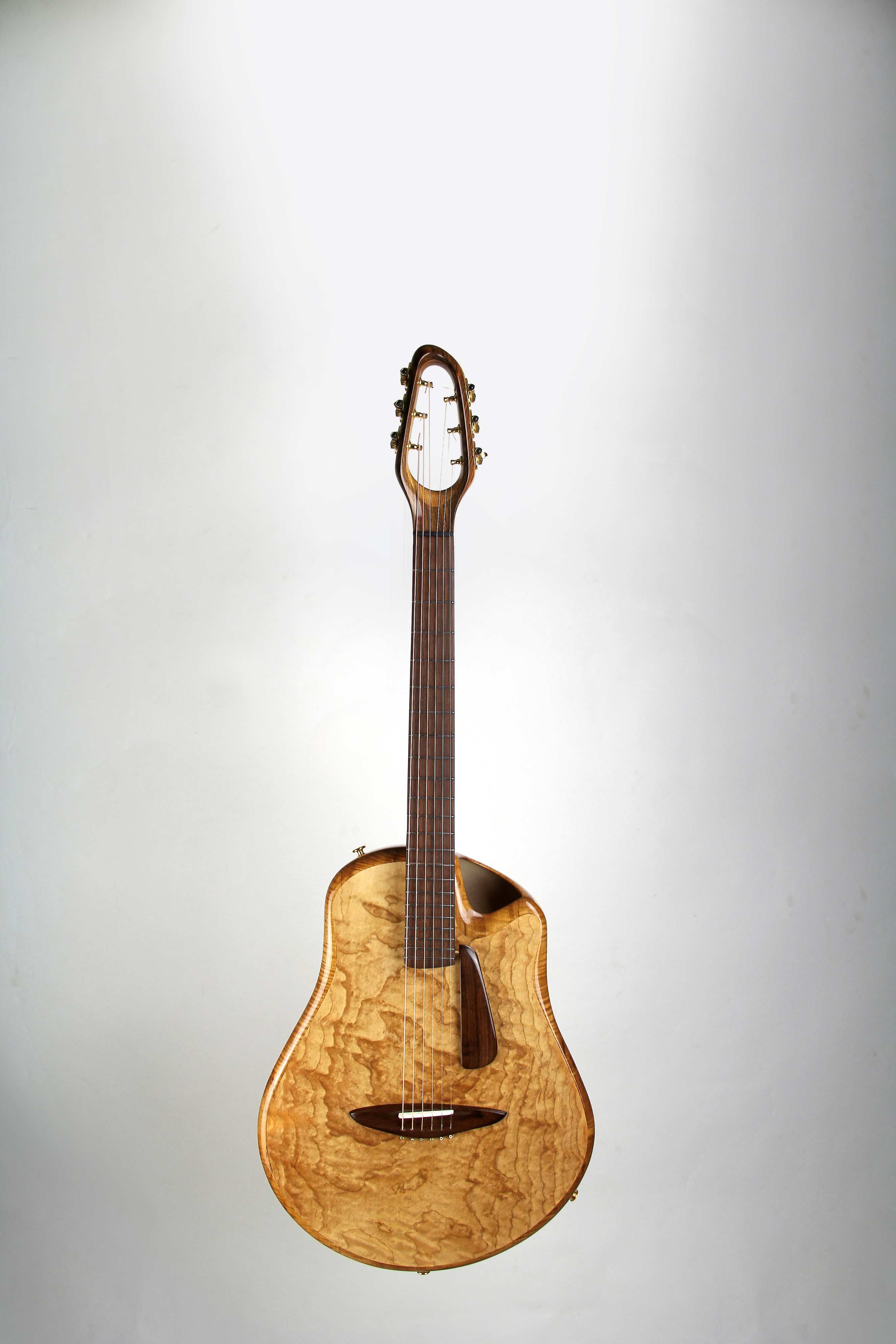 CannaGuitar with top from Sonoveneer flamed maple, fretboard and bridge from Sonowood walnut